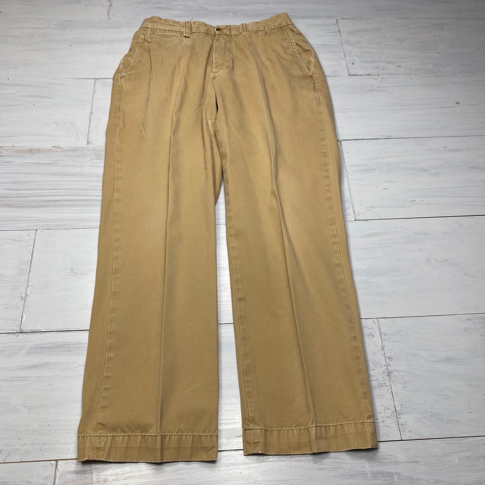 Polo Ralph Lauren Andrew Pant Mens 34x30 Tan Khaki Chino Cotton Casual Trousers
